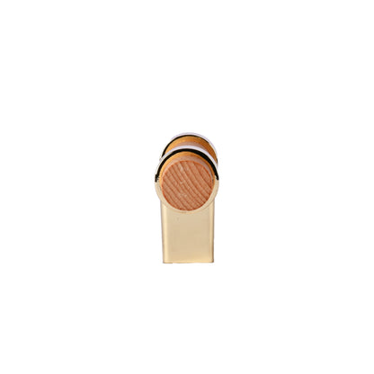 Mantara Walden Handle W-0035 is a modern zinc alloy and beech wood handle in gold, ideal for kitchen and dresser drawers.
