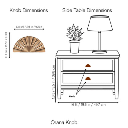Mantara Orana Knob Z-0039 is a modern zinc knob in brushed gold finish, ideal for kitchen and dresser drawers.