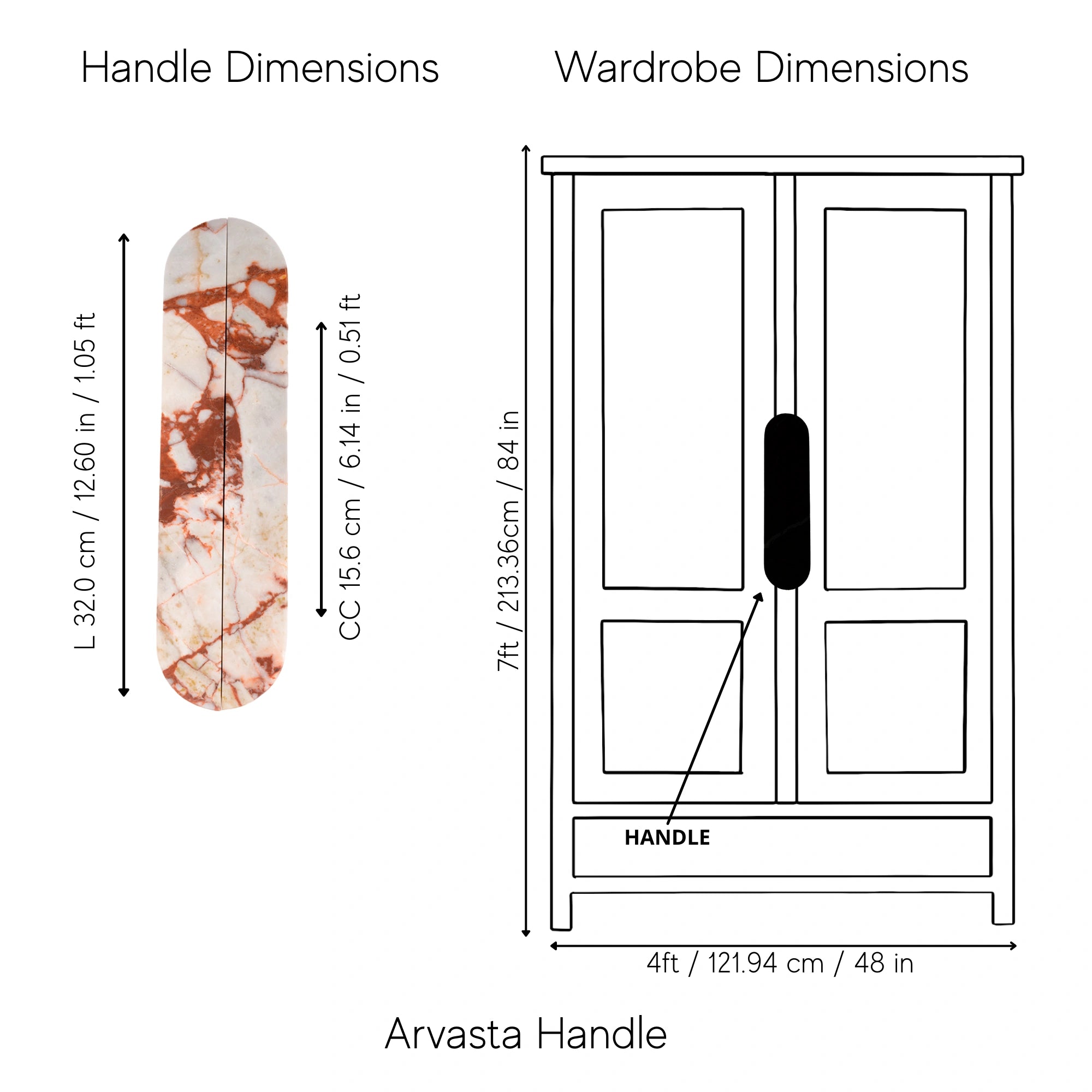 Arvasta Handle Pack of 1 (Made-to-order Only)