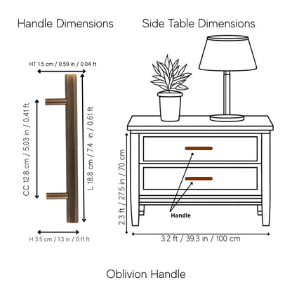 The Mantara B-0052 Oblivion T-Bar Handle is a modern solid brass handle in bronze, ideal for cabinets and kitchens.