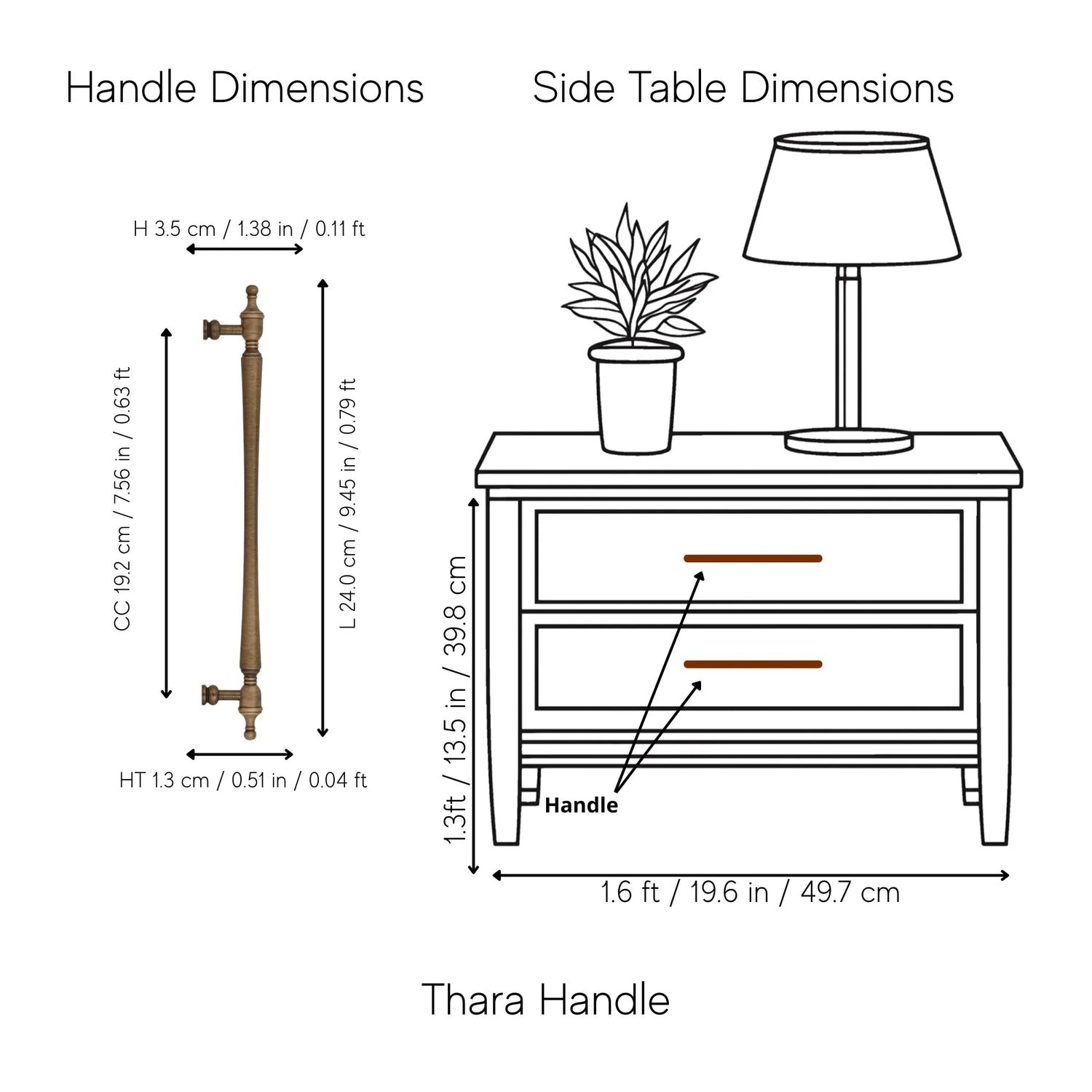The Mantara B-0129 Thara Handle is a modern brass handle in bronze and gold, ideal for drawers, cabinets, and kitchen furniture.