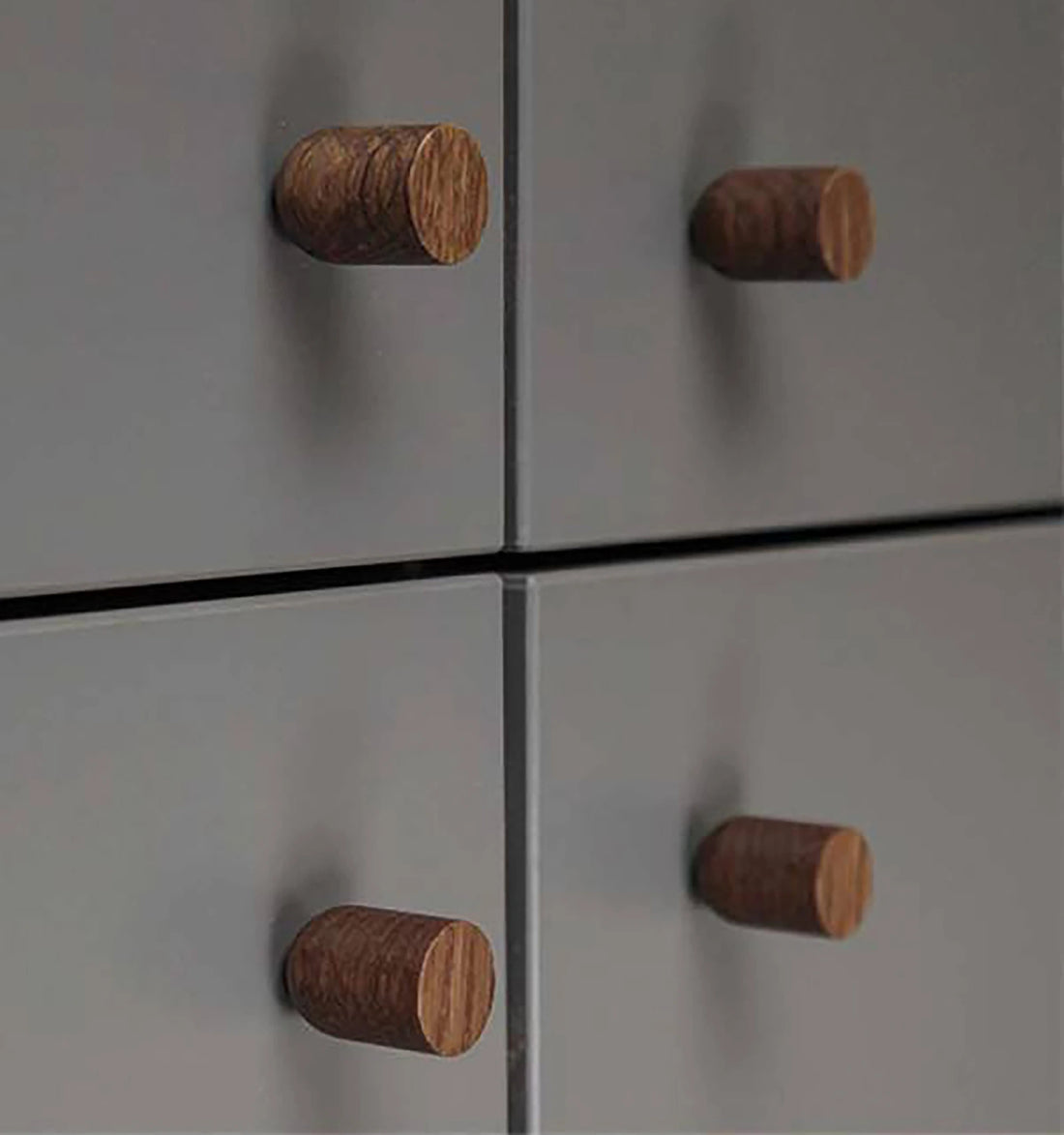 Lumber Knob W-0002 in brown wood, 35mm&amp;18mm diameter, modern finish, for drawers and cabinets by Mantara.