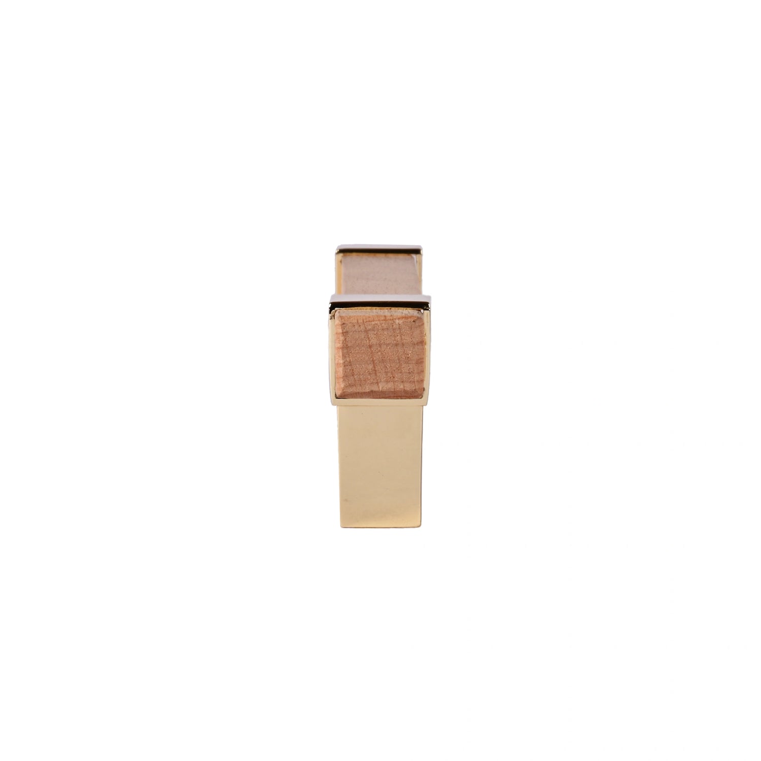 Mantara Lorien Handle W-0028 is a modern zinc and beech wood handle in Gold ideal for kitchen and dresser drawers.