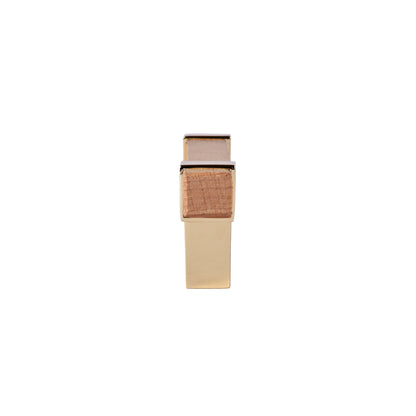 Mantara Lorien Handle W-0028 is a modern zinc and beech wood handle in Gold ideal for kitchen and dresser drawers.
