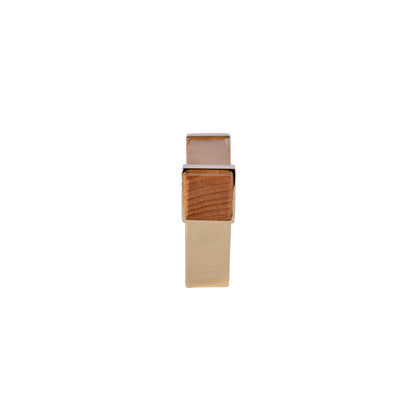 Mantara Lorien Handle W-0028 is a modern zinc and beech wood handle in Gold ideal for kitchen and dresser drawers.