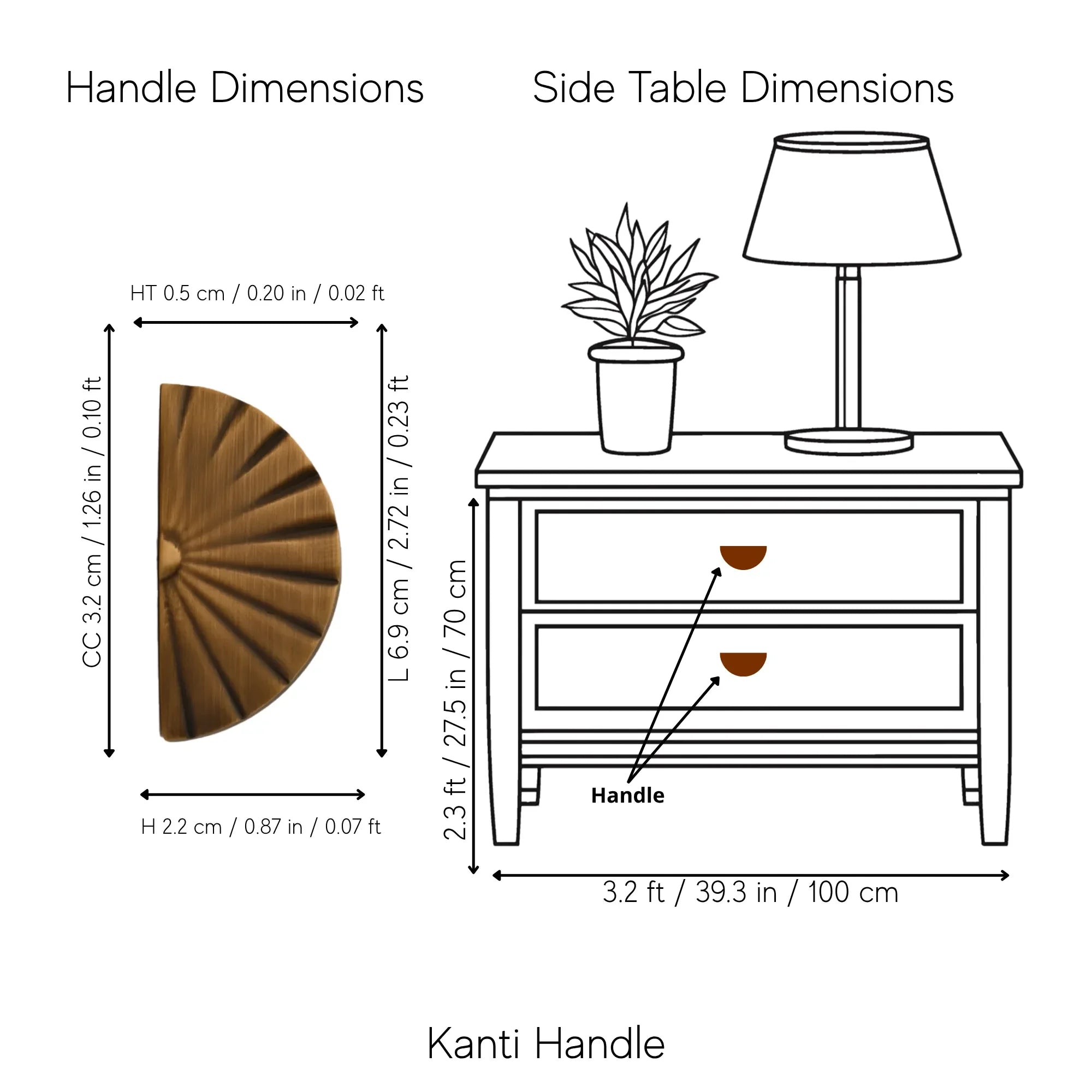 The Mantara B-0029 Kanti Knob is a modern brass knob in brushed gold and bronze, ideal for doors, kitchens, and cabinets.