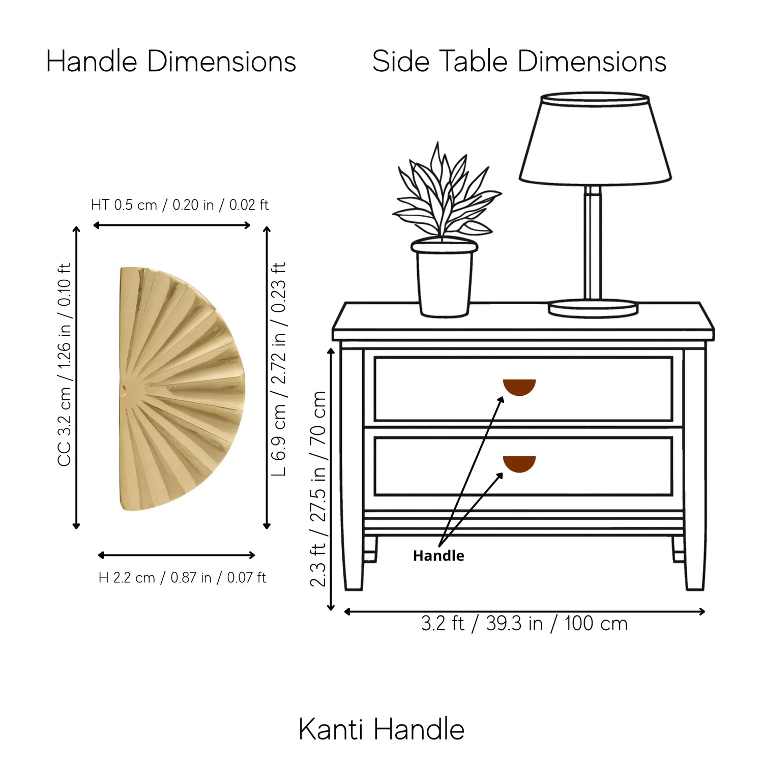 The Mantara B-0029 Kanti Knob is a modern brass handle in gold brushed finish, perfect for doors, drawers, and cabinets.