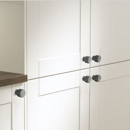 A knurled aluminum alloy knob/handle in matte grey and rose gold finish, Mantara AL-0001 furniture hardware, MANTARA.