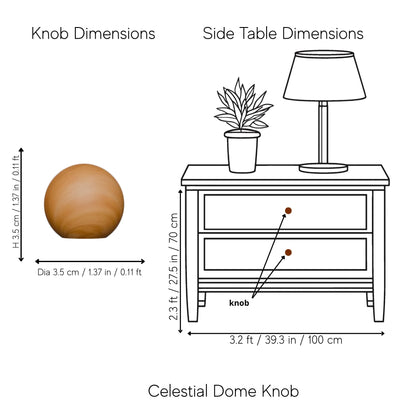 Mantara Celestial Dome Knob W-0022 is a modern wooden knob in  cherry finish, ideal for drawers, cabinets, and kitchen use.