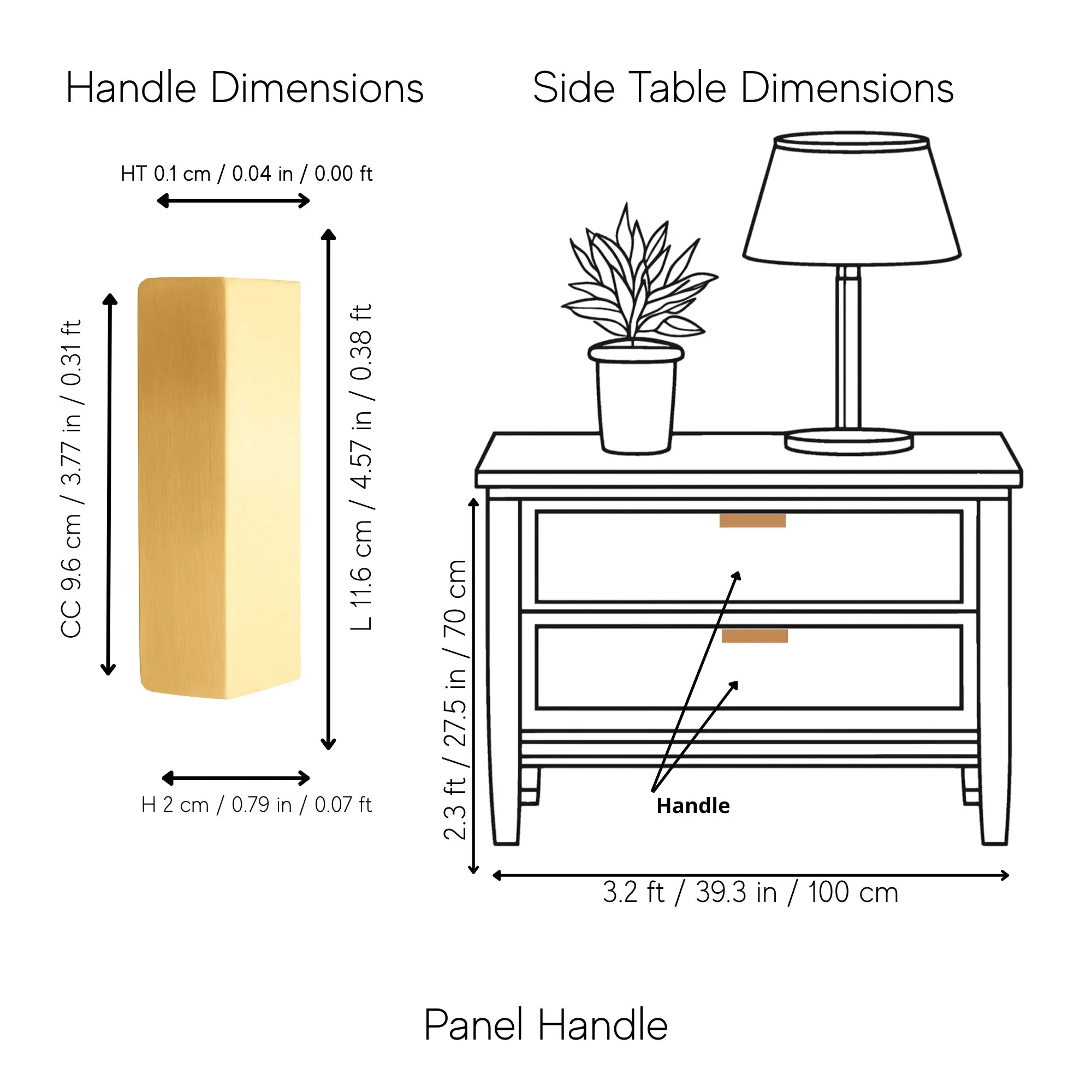 The Mantara B-0050 Panel Handle is a modern polished brass handle in gold, perfect for kitchens, drawers, and bedrooms.