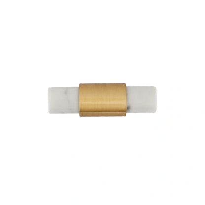 Marble &amp; brass T-bar handle in white, green and black finish by Mantara, model M-0009-T, bar handle, cabinet handle, marble handle.