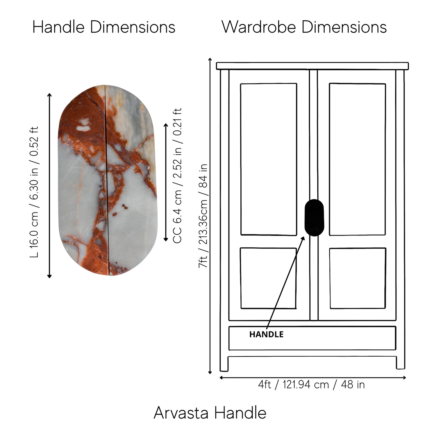 Arvasta Handle Pack of 1 (Made-to-order Only)
