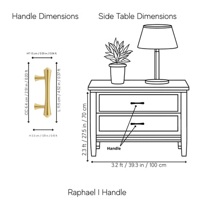 Mantara Raphael Handle B-0068 is a modern brushed brass handle in gold, ideal for kitchens, drawers, and wardrobes.