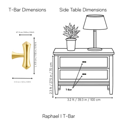 Mantara Raphael Handle B-0068 is a modern brushed brass handle in gold, ideal for kitchens, drawers, and wardrobes.
