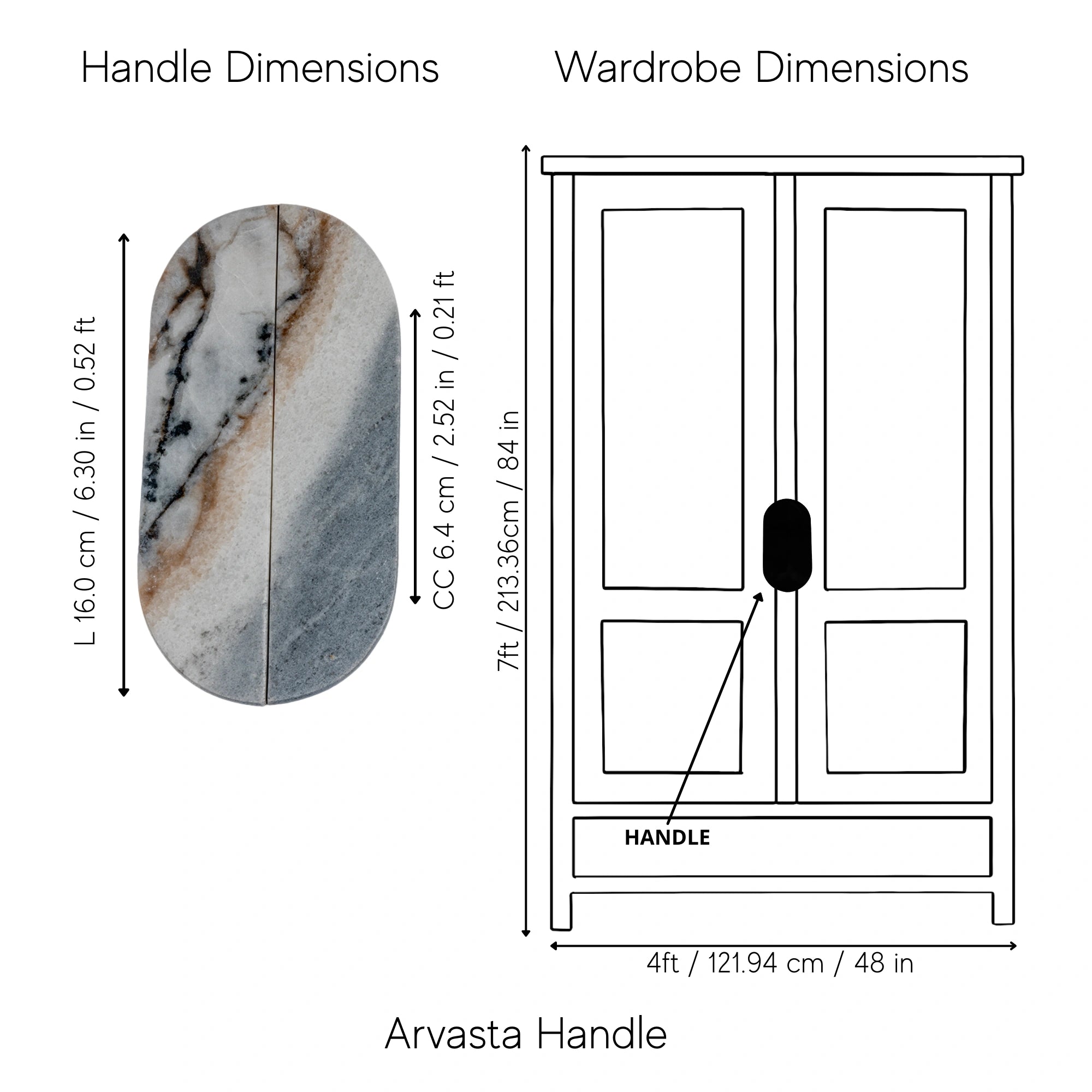 Arvasta Handle Pack of 1 (Made-to-order Only)