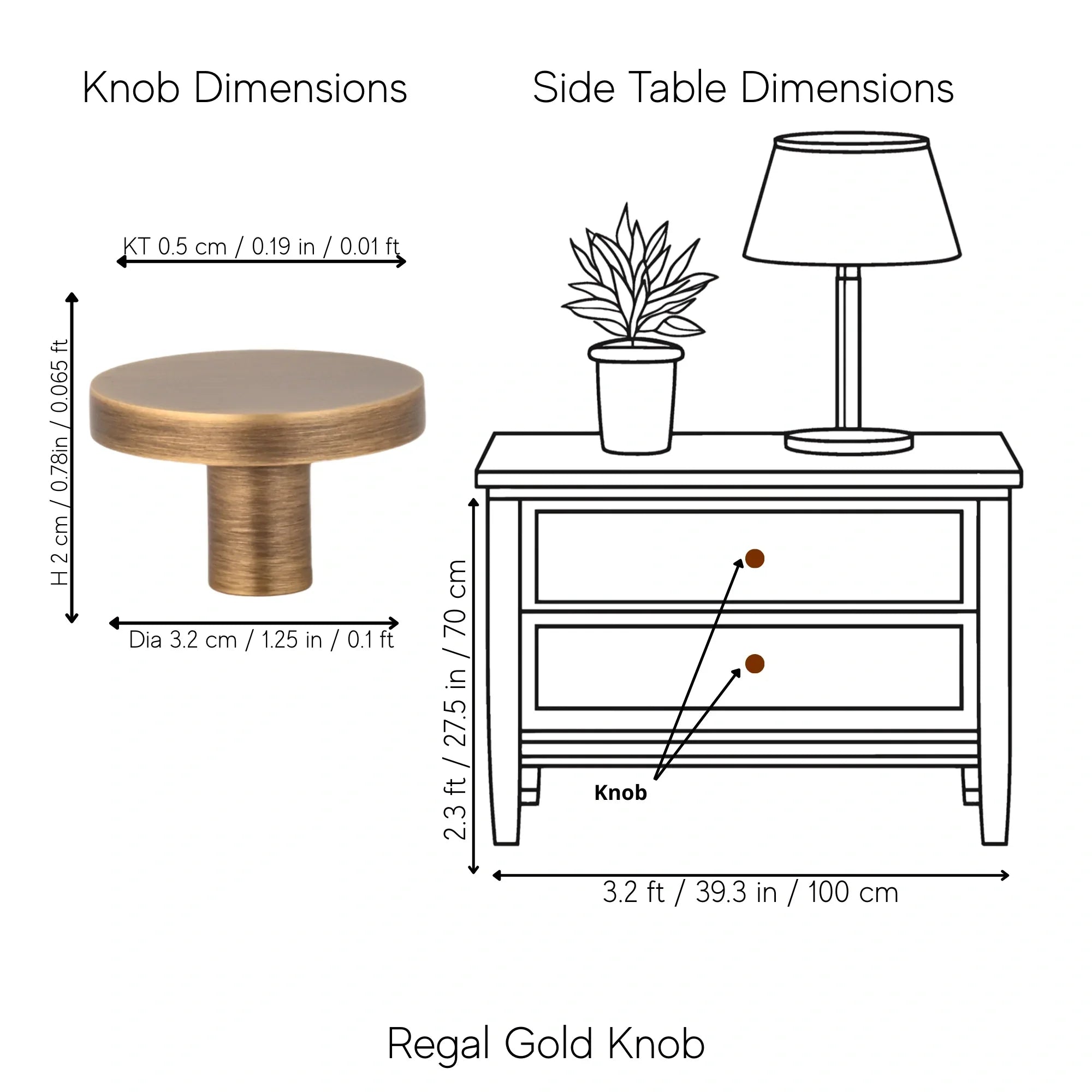 The Mantara B-0004 Regal Gold Knob is a modern solid brass knob in bronze, ideal for cabinets and wardrobes.