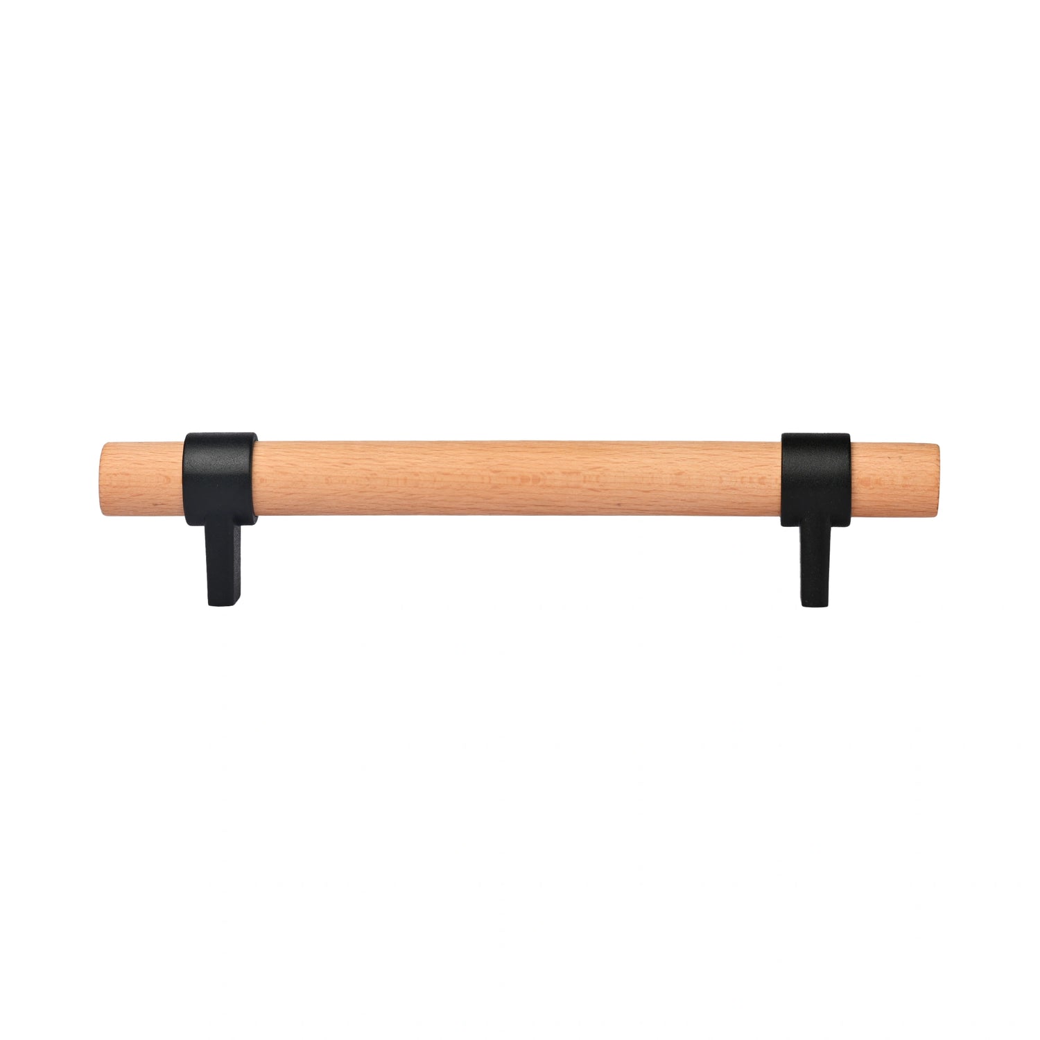Mantara Walden Handle W-0035 is a modern zinc alloy and beech wood handle in  black ideal for kitchen and dresser drawers.