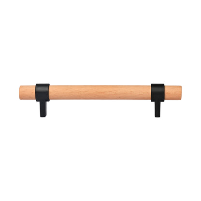 Mantara Walden Handle W-0035 is a modern zinc alloy and beech wood handle in  black ideal for kitchen and dresser drawers.