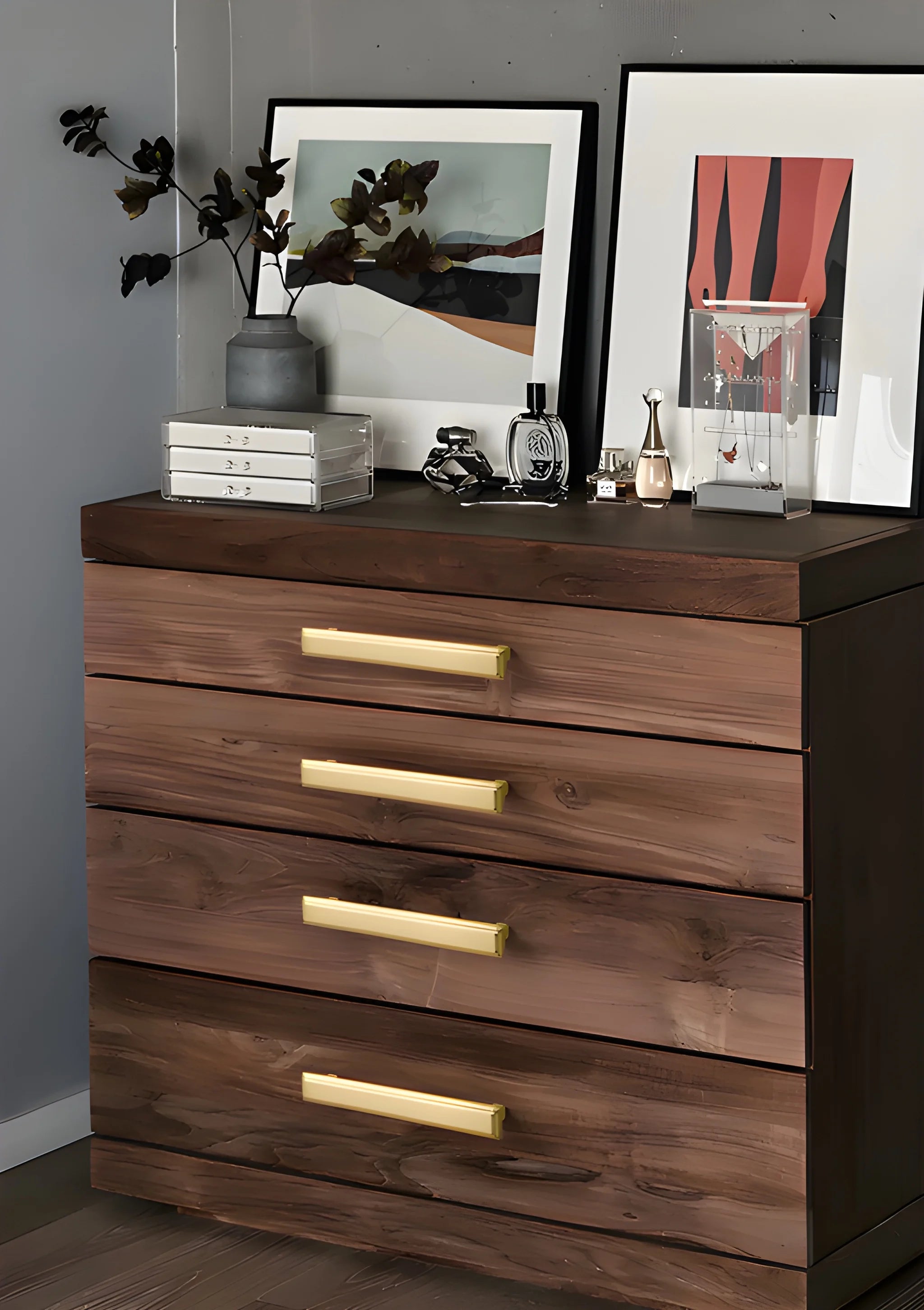 Modern brushed brass handle in gold, ideal for wardrobes, buy wardrobe handles and brass door handles.Mantara Alaric Handle B-0066 