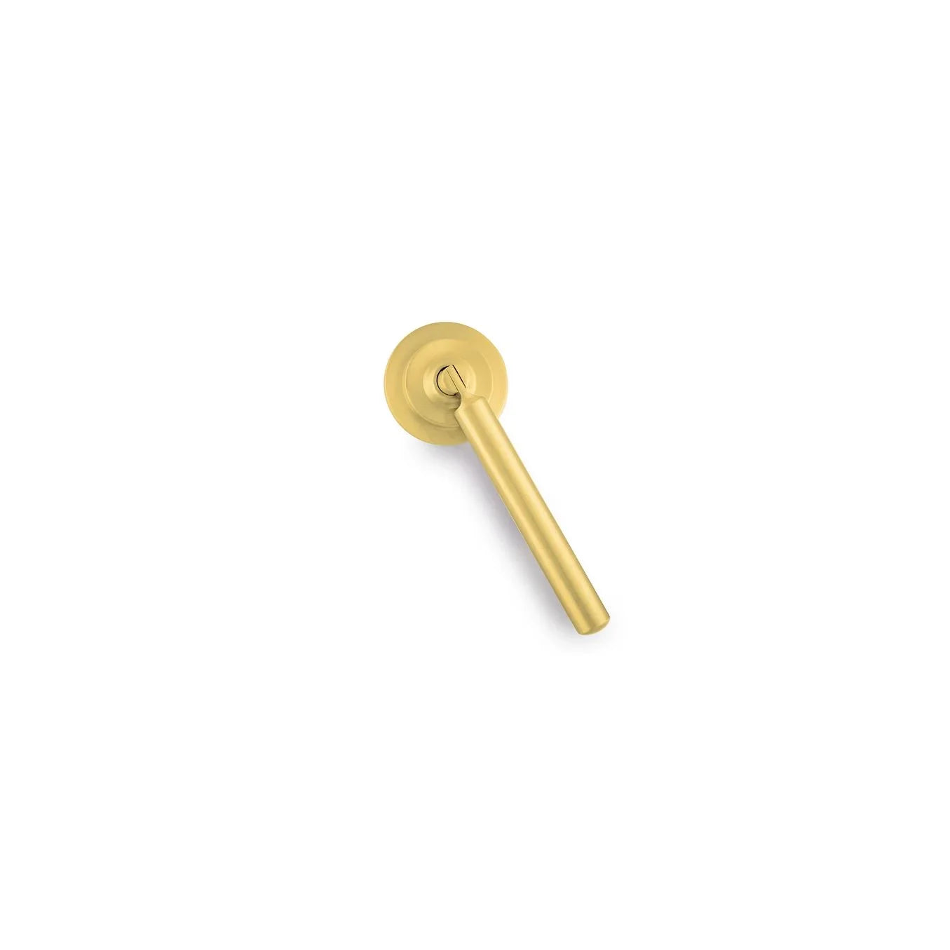 The Mantara B-0037 Simplicity Drop Knob is a modern brushed brass knob in gold, ideal for wardrobes, main doors, furniture, and cabinets.
