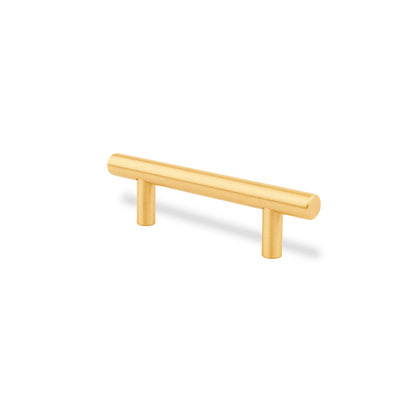 Cabinet pull handle, solid brass, brushed gold finish, Mantara, Sydney Handle, B-0080, ideal for wardrobes and kitchens.