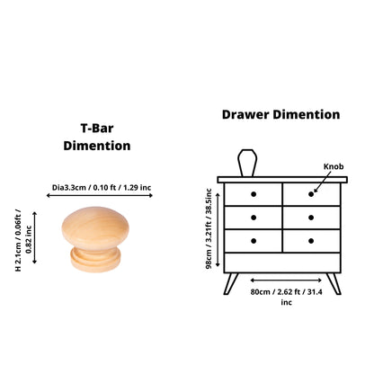 Mantara Alvara Knob W-0044 is a modern beech wood knob, ideal for kitchen drawers, dresser drawers.