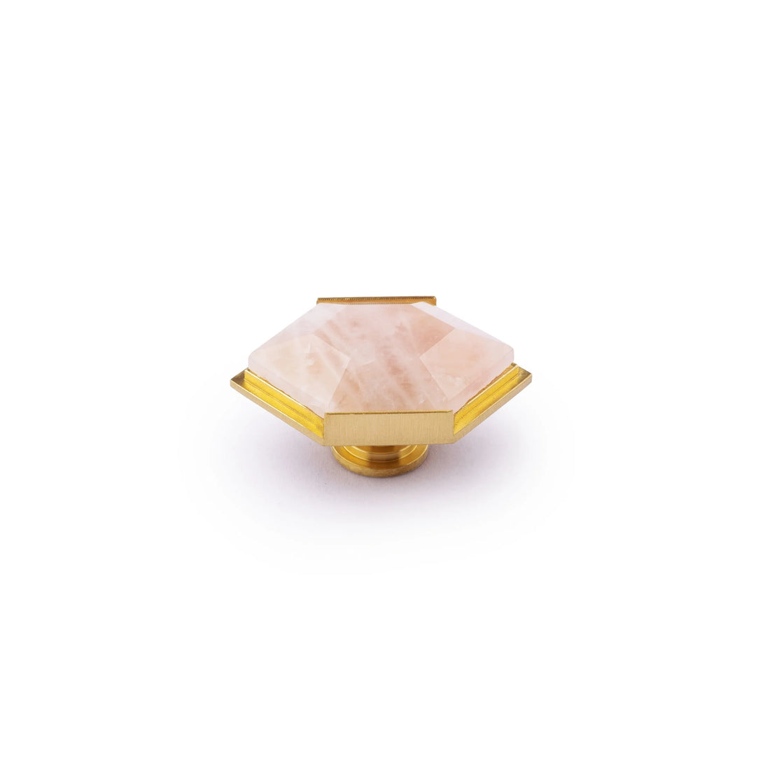 The Mantara C-0004 is a Nordic crystal + brass knob in pink, ideal for wardrobes, drawers &amp; cabinets.