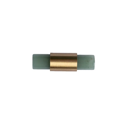 The Mantara C-0014-T Haze Handle is a modern crystal and brass T-handle in green, ideal for wardrobes and drawers.