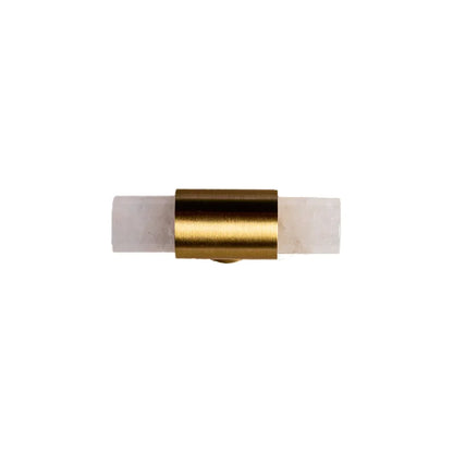 The Mantara C-0014-T Haze Handle is a modern crystal and brass T-handle in white, ideal for wardrobes and drawers.