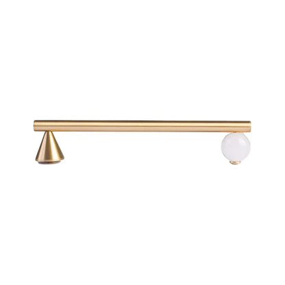 The Mantara C-0022 Solstice Handle is a modern crystal and brass handle in white, ideal for wardrobes, drawers, and cabinets.
