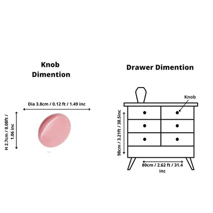 The Mantara CR-0005 Pebble Knob is a modern ceramic knob in pink with a polished finish, ideal for wardrobes and drawers.