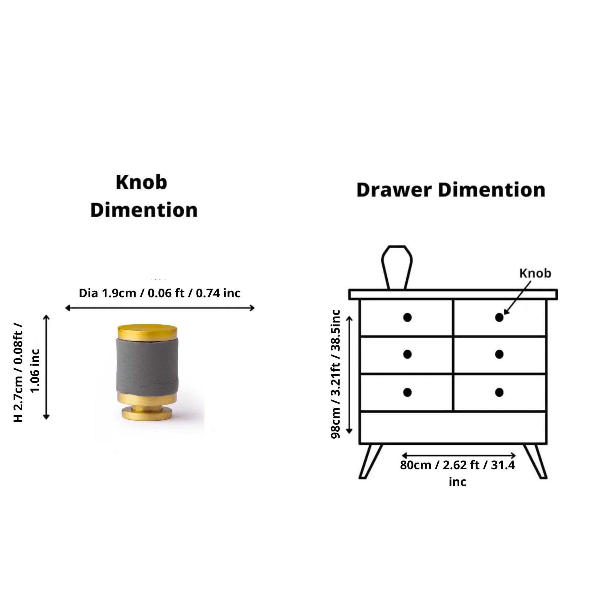 The Mantara L-0003 Tanner Knob is a modern brass and leather knob in grey, perfect for cabinets and furniture.