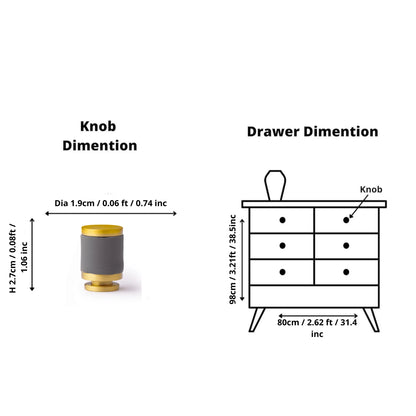 The Mantara L-0003 Tanner Knob is a modern brass and leather knob in grey, perfect for cabinets and furniture.