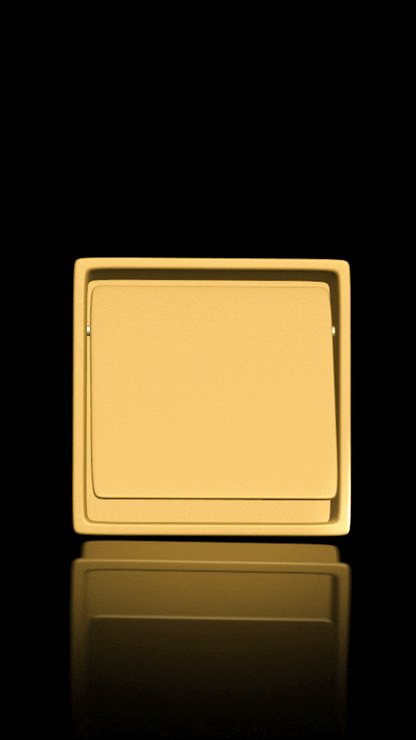 Solid brass cabinet pull handle, polished gold finish, by Mantara, Z-0009.