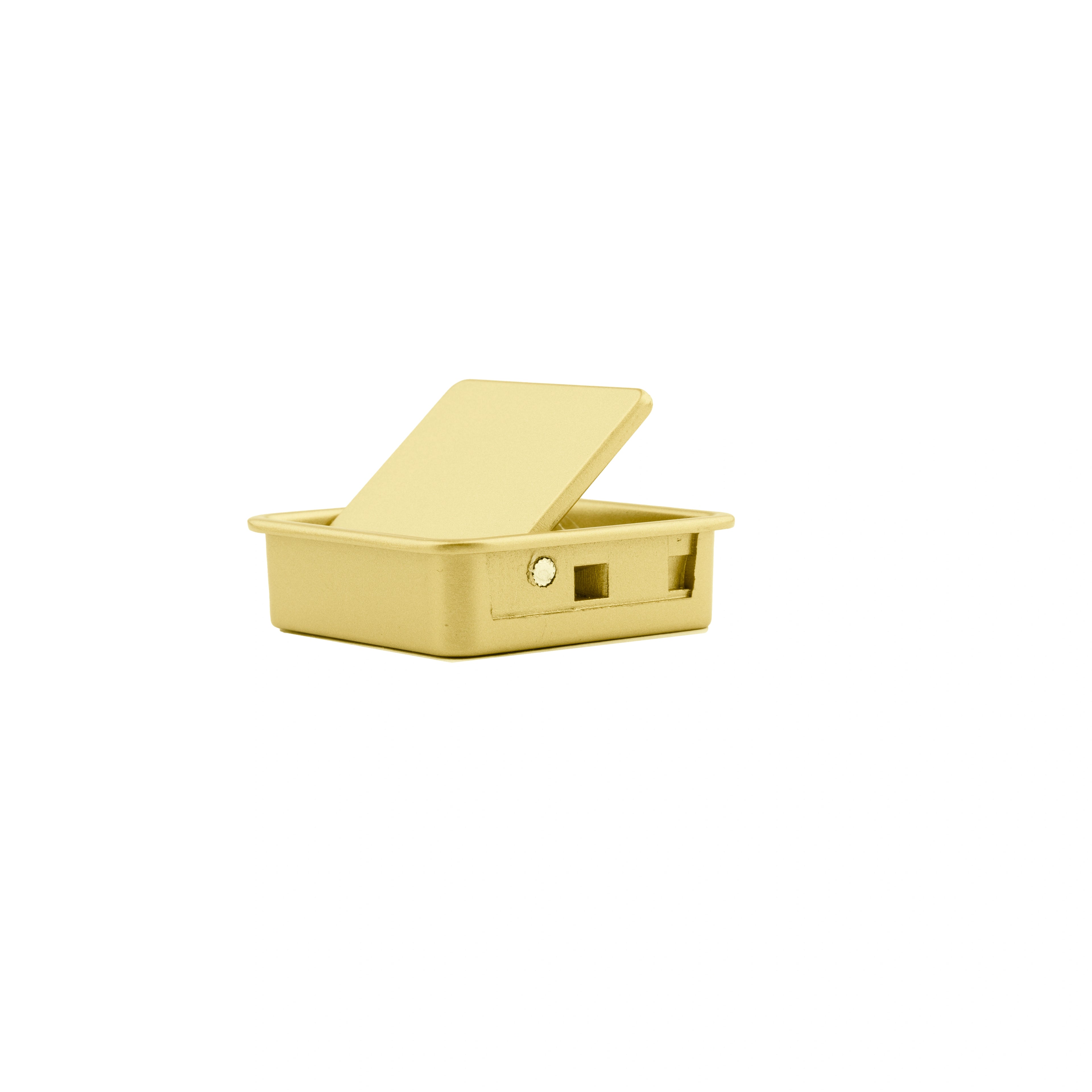Mantara Concealed Square Handle  Z-0009 is a modern zinc alloy knob in brushed gold  ideal for drawers,dresser drawers and hooks.