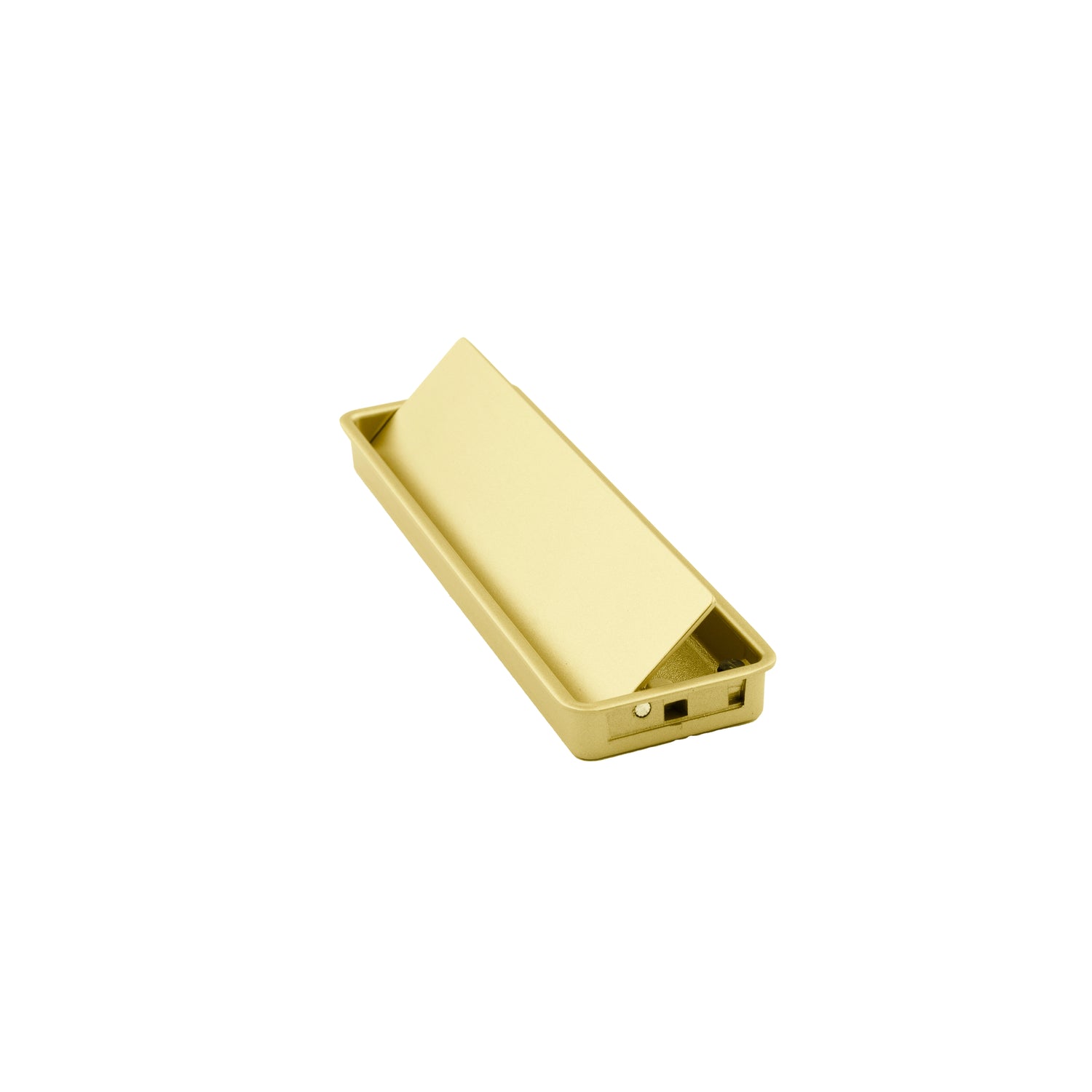 Mantara Concealed Square Handle  Z-0009 is a modern zinc alloy handle in brushed gold, ideal for drawers and hooks.