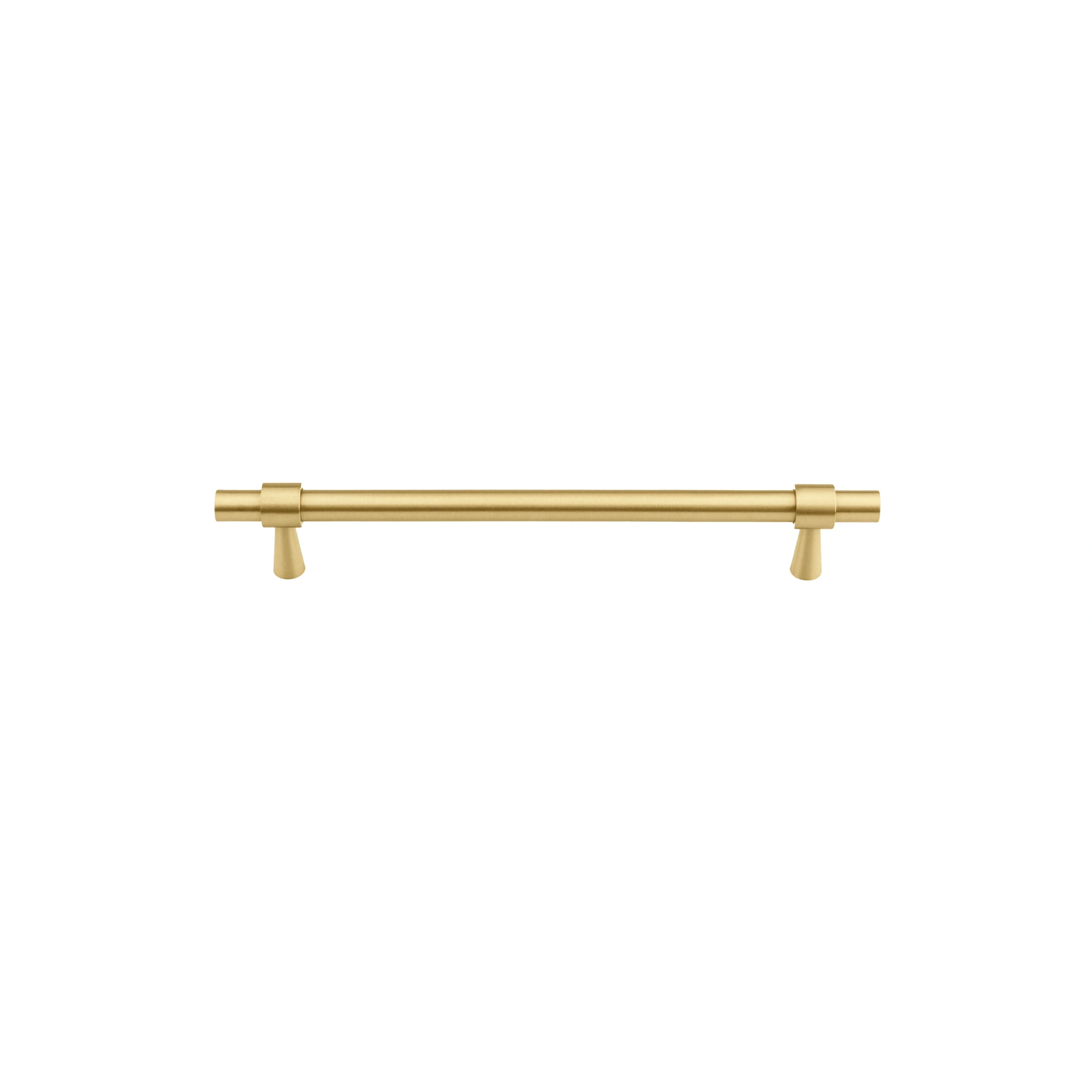 Mantara Seraphine Handle B-0054 is a modern brushed brass handle in gold, ideal for wardrobes, almirahs, and kitchens.