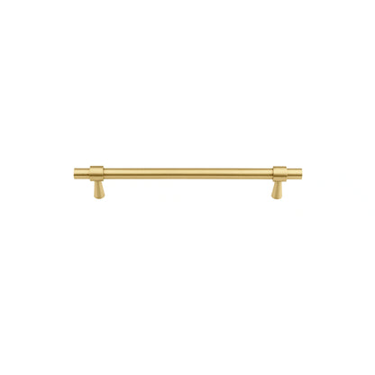 Mantara Seraphine Handle B-0054 is a modern brushed brass handle in gold, ideal for wardrobes, almirahs, and kitchens.