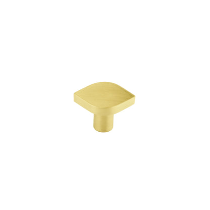 The Tarang Knob by Mantara (B-0104) is a brushed brass modern pair knob in gold, perfect for wardrobes, doors, and kitchens.
