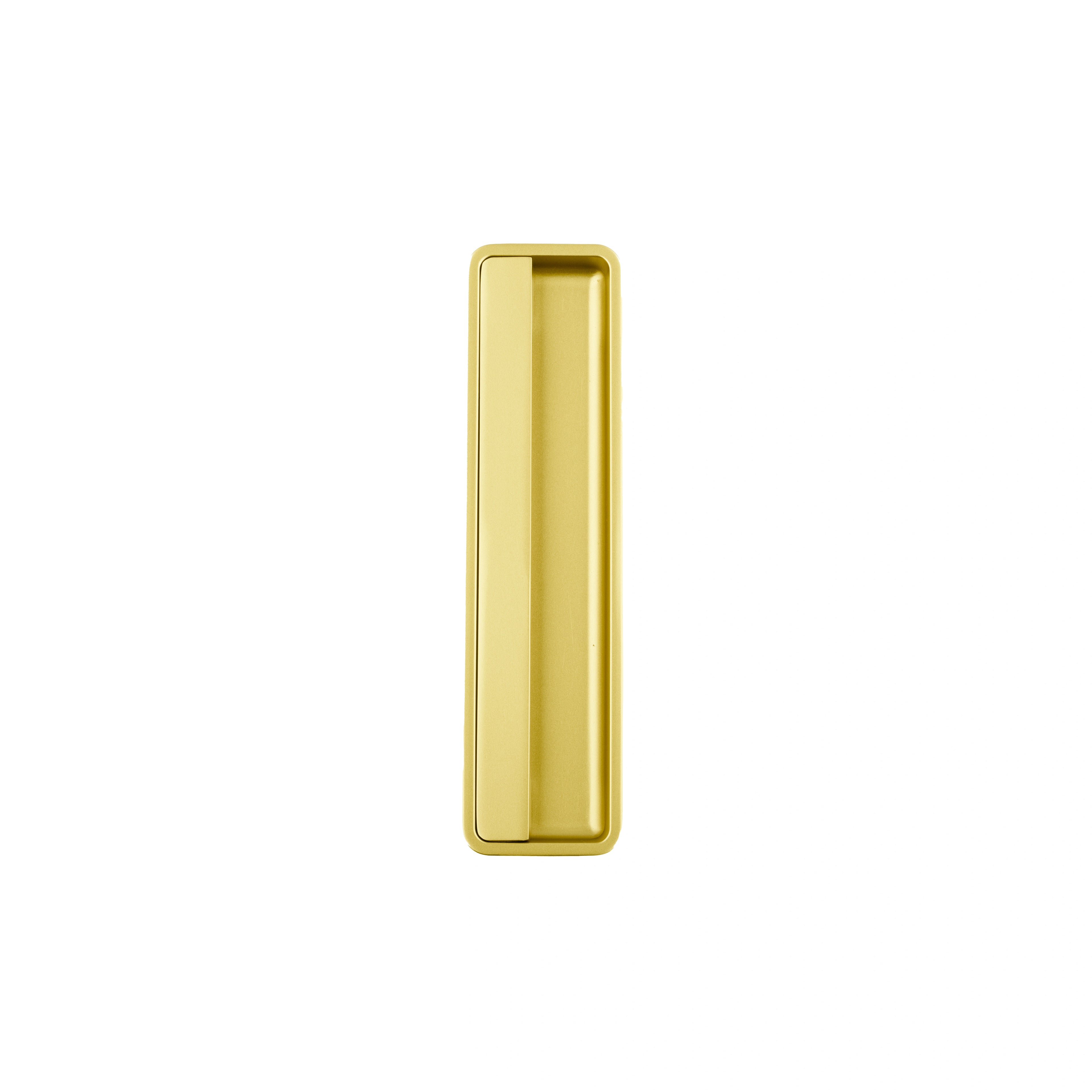 Mantara Concealed Square Handle Z-0011 is a modern zinc handle in matte gold, ideal for sliding doors and furniture.
