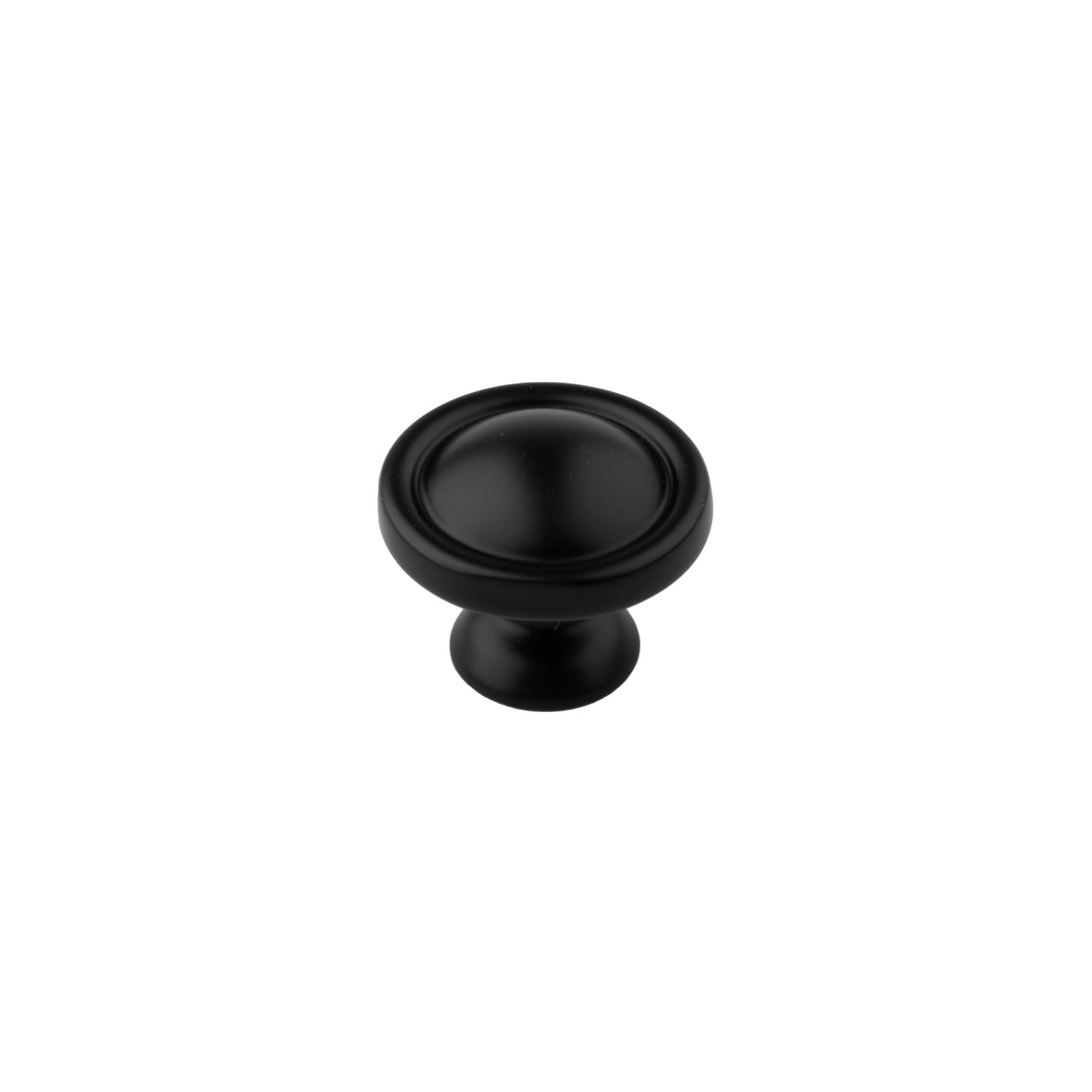 Mantara Black Button Knob Z-0002 is a modern zinc alloy knob in matte finish, ideal for wardrobes and furniture.