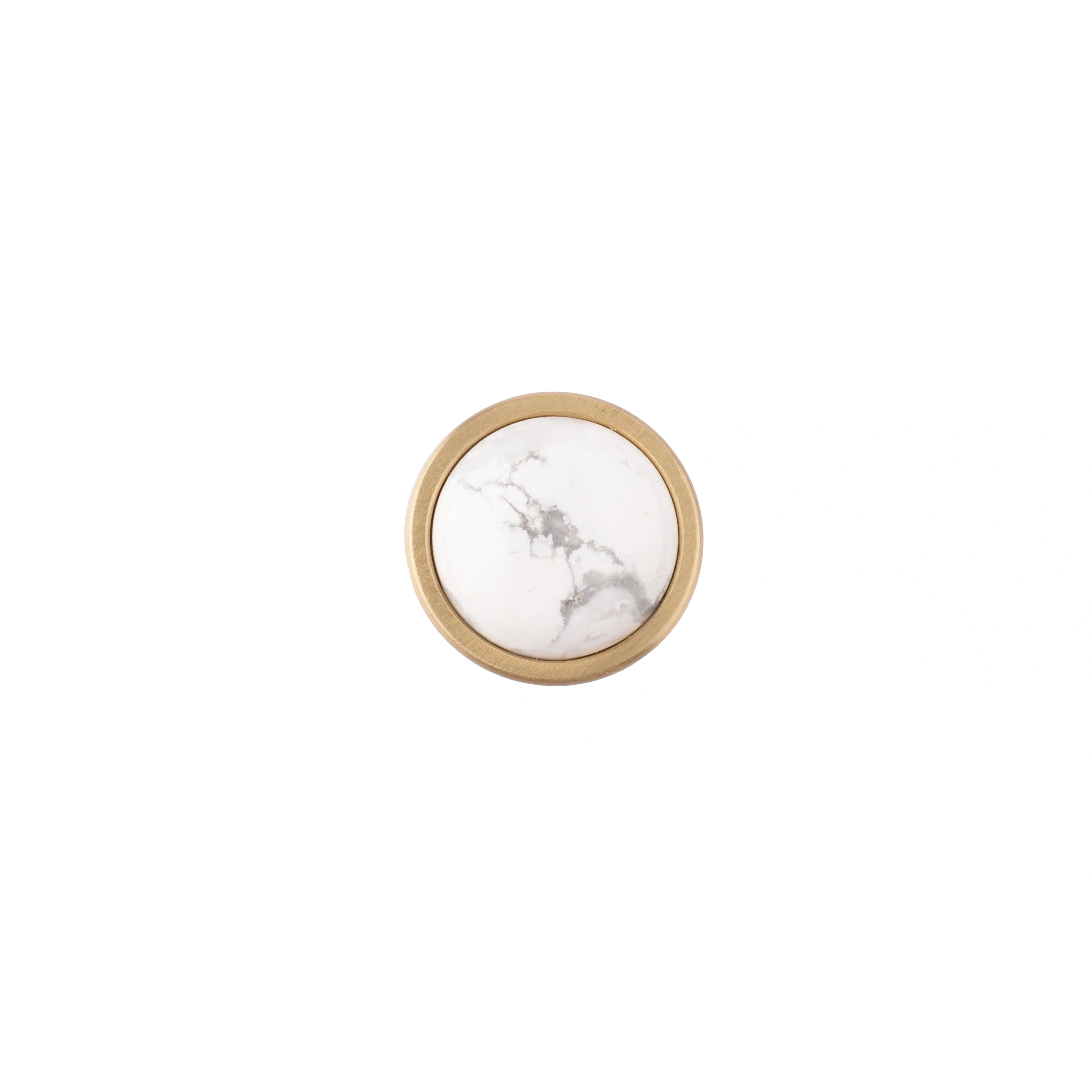 Mantara M-0006 is a modern Marble knob in polished white, ideal for wardrobes, doors, and furniture.