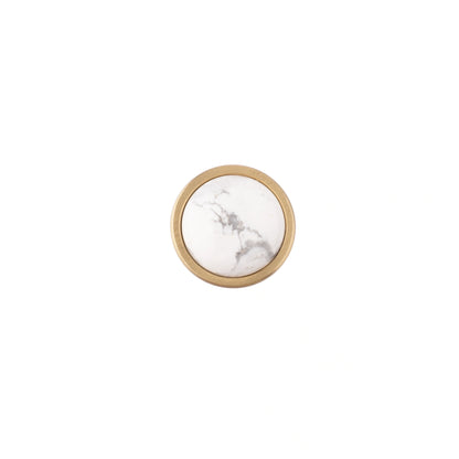 Mantara M-0006 is a modern Marble knob in polished white, ideal for wardrobes, doors, and furniture.