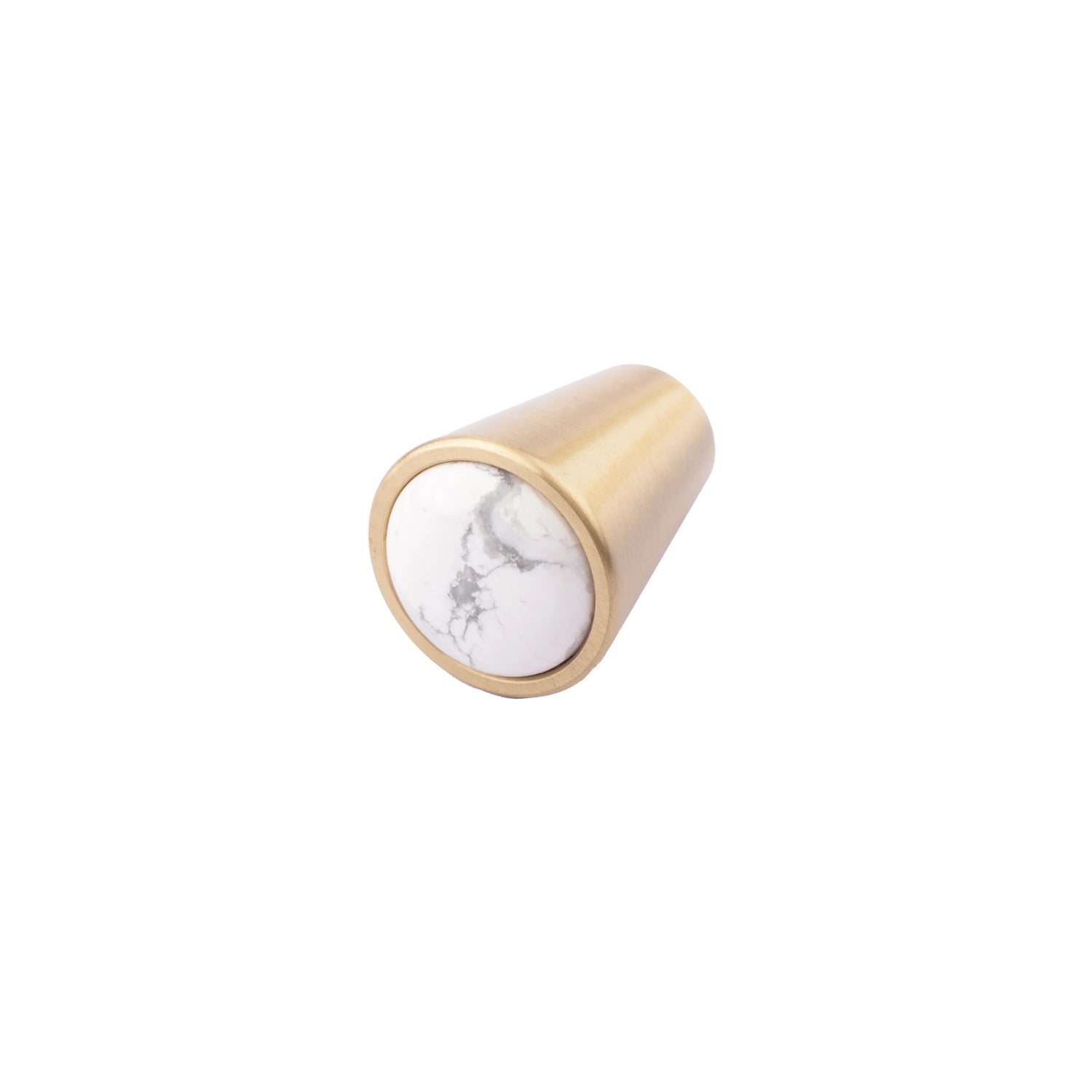 Mantara M-0006 is a modern Marble knob in polished white, ideal for wardrobes, doors, and furniture.