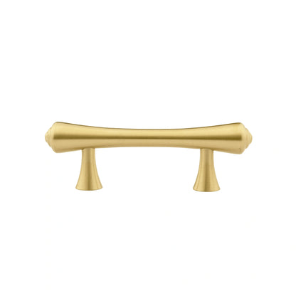Mantara Raphael Handle B-0068 is a modern brushed brass handle in gold, ideal for kitchens, drawers, and wardrobes.