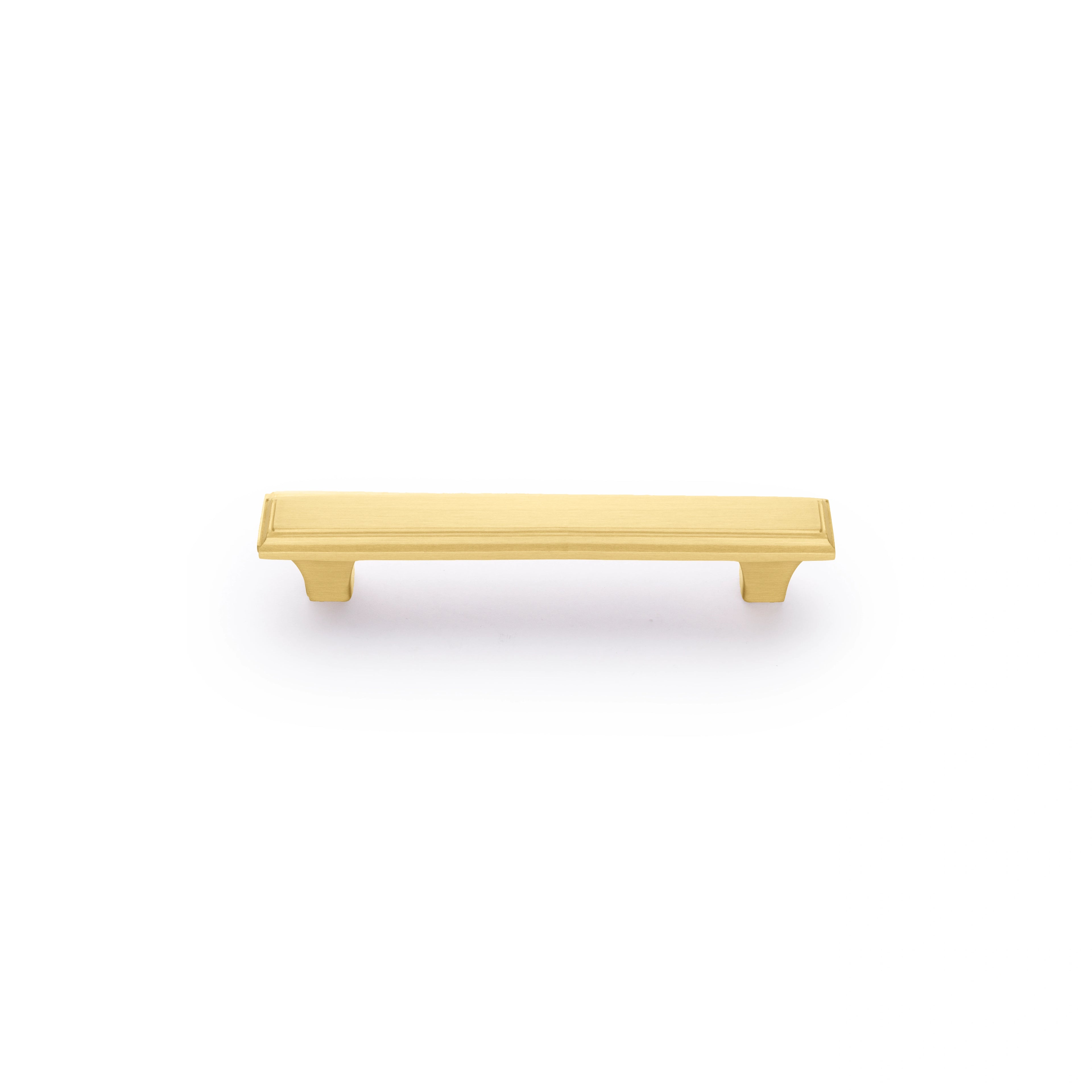 Mantara Alaric Handle B-0066 is a modern brushed brass handle in gold, ideal for wardrobes, kitchens, and cabinets.