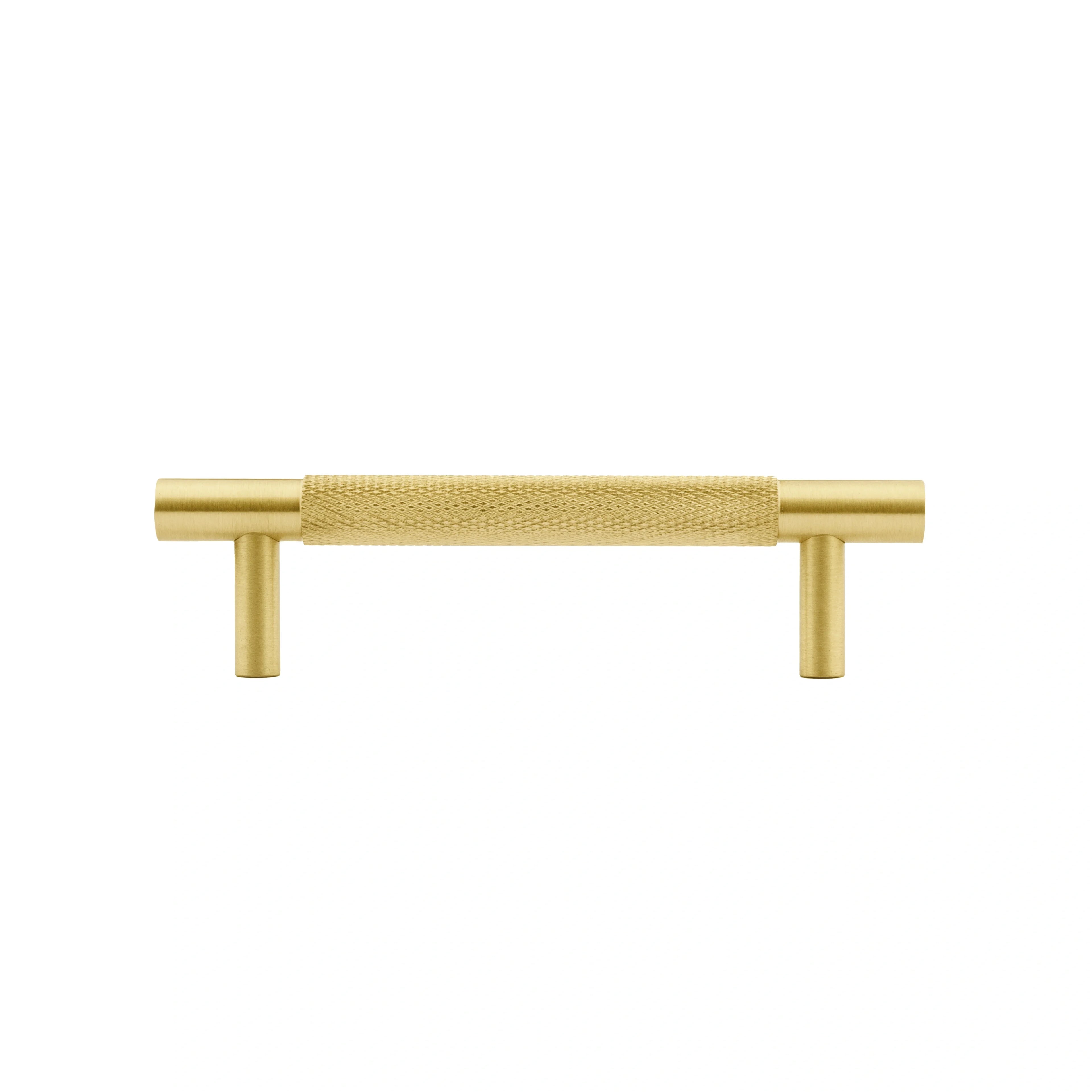 Mantara Pisa Knob B-0060 is a modern brushed brass handle in gold, ideal for wardrobes, cabinets, and main doors.