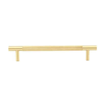 Mantara Pisa Knob B-0060 is a modern brushed brass handle in gold, ideal for wardrobes, cabinets, and main doors.