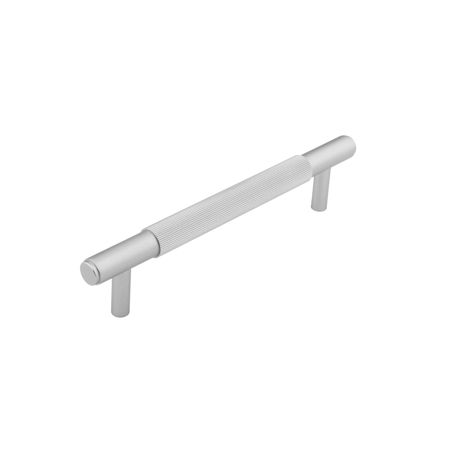Mantara Enigma Handle B-0061 is a modern brushed brass handle in chrome, ideal for cupboards and drawers.