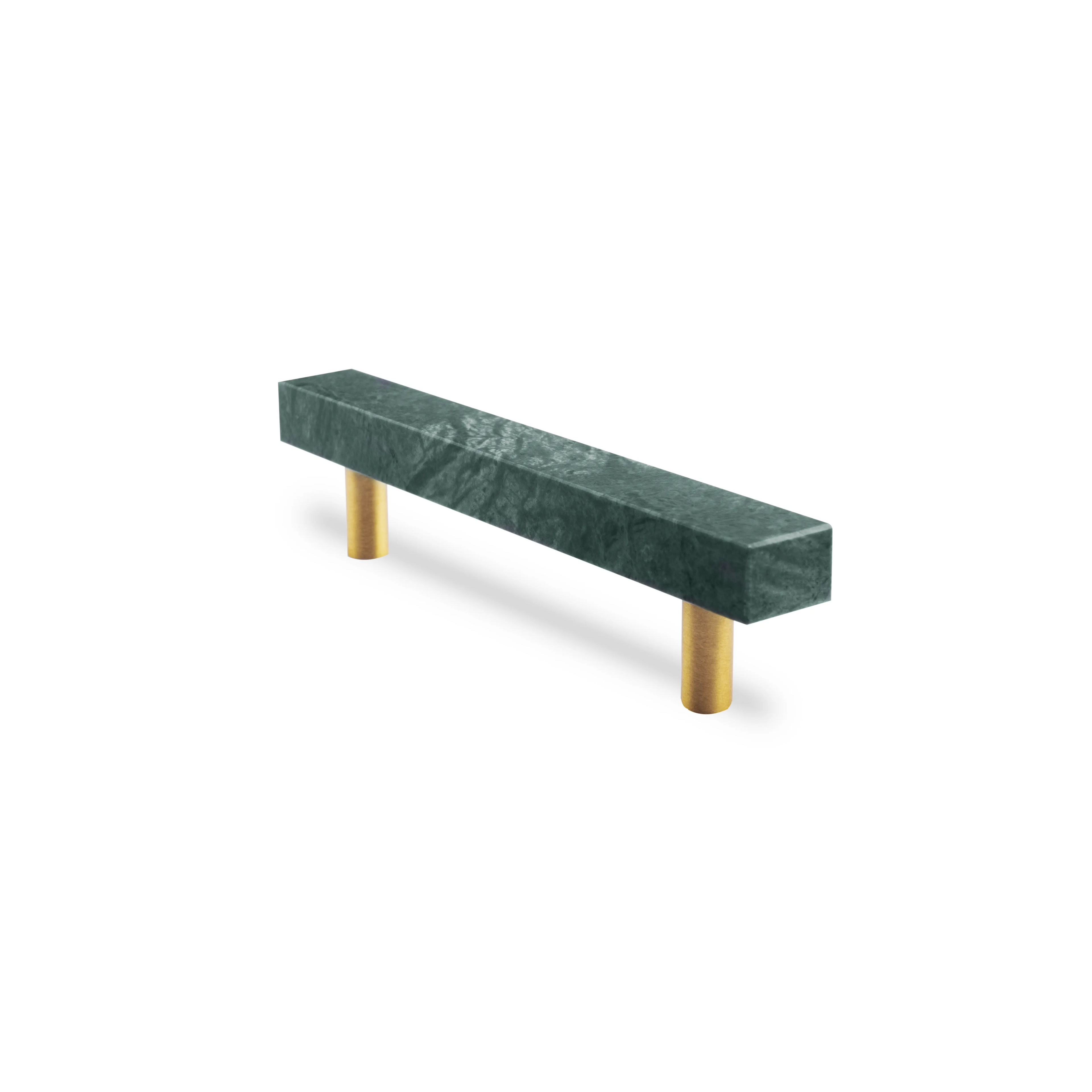 Mantara Noir Handle M-0012 is a modern marble &amp; brass handle in green, ideal for kitchen, drawers &amp; cabinets.